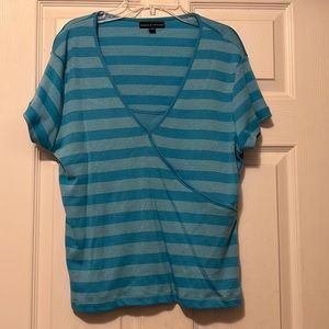 Carolyn Taylor Blue striped short sleeve
